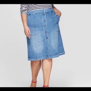 Ava & Viv Button Down Denim Skirt